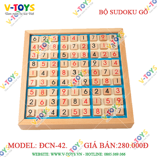 Bộ đồ chơi bằng gỗ Sudoku phát triển trí tuệ và tư duy toán học cho bé