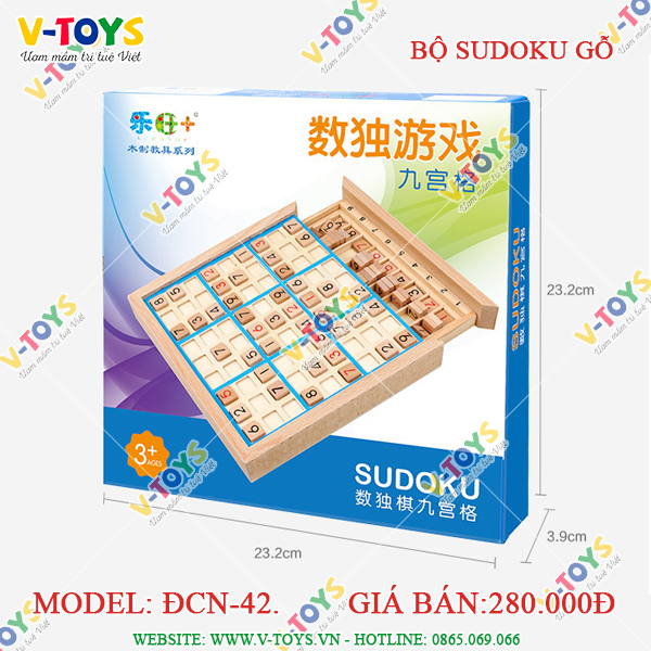 Bộ đồ chơi bằng gỗ Sudoku phát triển trí tuệ và tư duy toán học cho bé