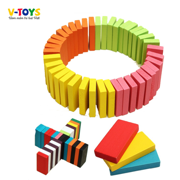 Bộ đồ chơi xếp hình Domino bằng gỗ đồ chơi dành cho trẻ em trên 3 tuổi